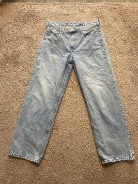 &DENIM Jeans Womens 10 Blue Baggy Wide Leg Light Wash Relaxed Denim Pants